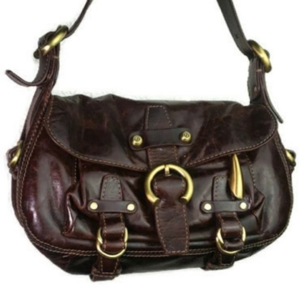 Francesco Biasia brown leather purse handbag